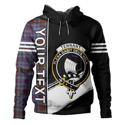 ScotsTee Shop Scottish Tennant Yules Weathered Clan Crest Tartan Hoodie Quarter Personalized