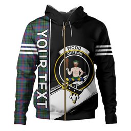ScotsTee Shop Scottish Wood Modern Clan Crest Tartan Hoodie Quarter Personalized