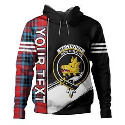 ScotsTee Shop Scottish MacTavish Modern Clan Crest Tartan Hoodie Quarter Personalized