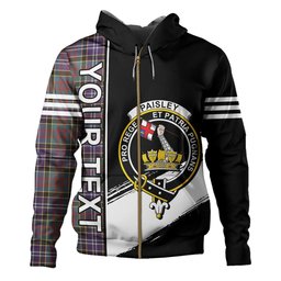 ScotsTee Shop Scottish Paisley Drennan (Drennan Drennan) Weathered Clan Crest Tartan Hoodie Quarter Personalized