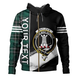 ScotsTee Shop Scottish MacLean of Duart Hunting (Vestiarium Scoticum) Modern Clan Crest Tartan Hoodie Quarter Personalized