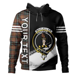 ScotsTee Shop Scottish MacLellan Weathered Clan Crest Tartan Hoodie Quarter Personalized