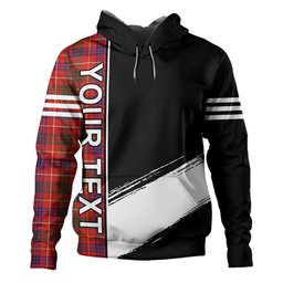 ScotsTee Shop Scottish MacRae of Inverinate Modern Clan Crest Tartan Hoodie Quarter Personalized