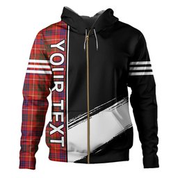 ScotsTee Shop Scottish MacRae of Inverinate Modern Clan Crest Tartan Hoodie Quarter Personalized