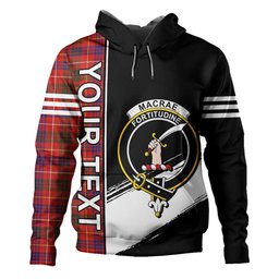 ScotsTee Shop Scottish MacRae of Inverinate Modern Clan Crest Tartan Hoodie Quarter Personalized