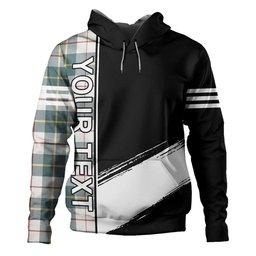 ScotsTee Shop Scottish MacRae of Conchra Weathered Clan Crest Tartan Hoodie Quarter Personalized