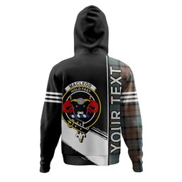 ScotsTee Shop Scottish MacLeod of Assynt Weathered Clan Crest Tartan Hoodie Quarter Personalized