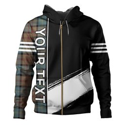 ScotsTee Shop Scottish MacLeod of Assynt Weathered Clan Crest Tartan Hoodie Quarter Personalized