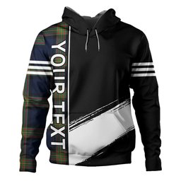 ScotsTee Shop Scottish MacLaren of Broich Modern Clan Crest Tartan Hoodie Quarter Personalized