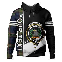 ScotsTee Shop Scottish MacLaren of Broich Modern Clan Crest Tartan Hoodie Quarter Personalized