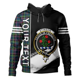 ScotsTee Shop Scottish Stinson (Stephenson Stevenson) Modern Clan Crest Tartan Hoodie Quarter Personalized