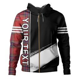 ScotsTee Shop Scottish MacRae of Ardentoul Weathered Clan Crest Tartan Hoodie Quarter Personalized
