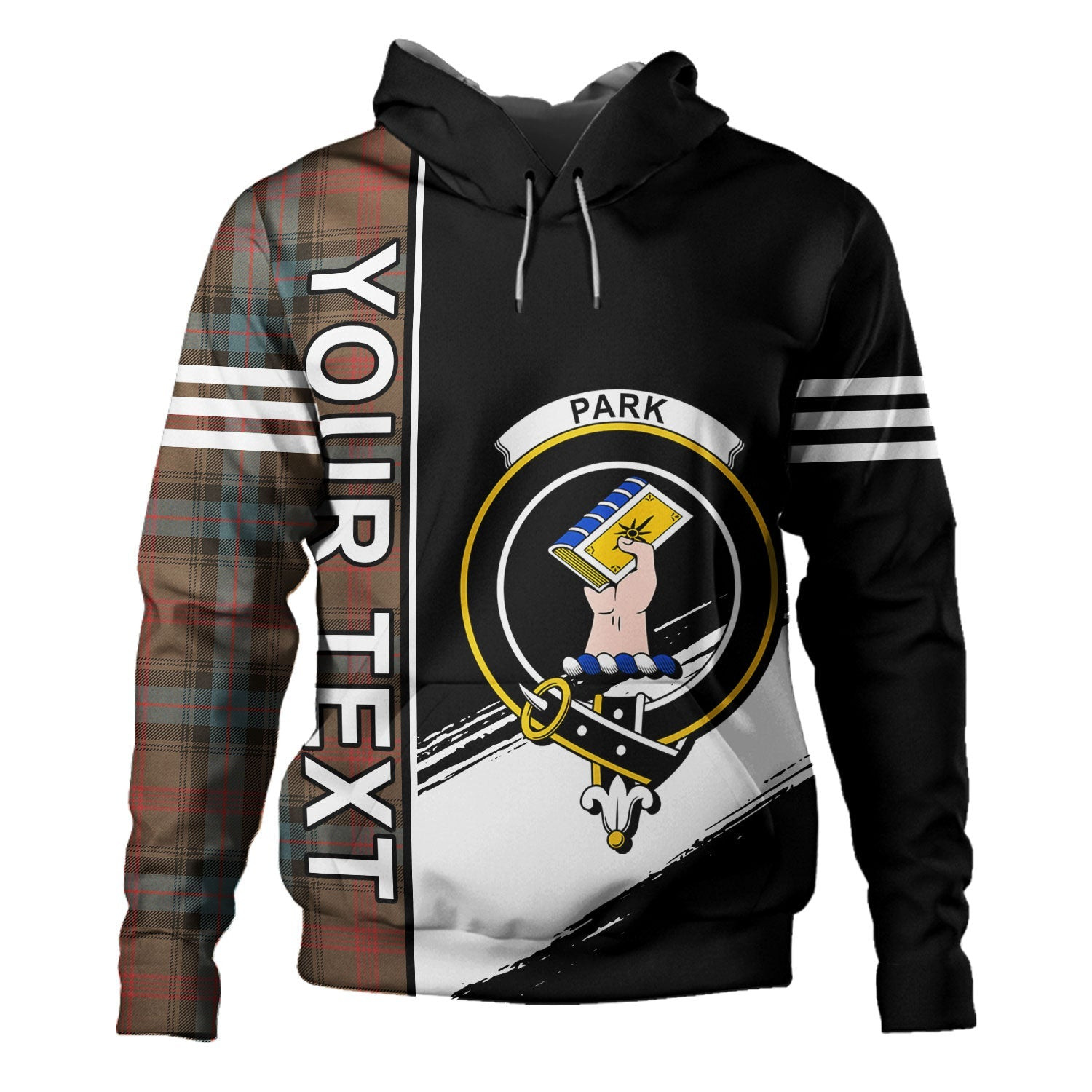 ScotsTee Shop Scottish Park Weathered Clan Crest Tartan Hoodie Quarter Personalized