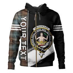 ScotsTee Shop Scottish Urquhart Weathered Clan Crest Tartan Hoodie Quarter Personalized