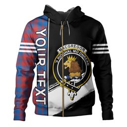 ScotsTee Shop Scottish MacGregor of Glengyle (Gregor of Deeside) Ancient Clan Crest Tartan Hoodie Quarter Personalized