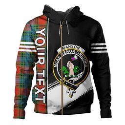 ScotsTee Shop Scottish Manson Ancient Clan Crest Tartan Hoodie Quarter Personalized
