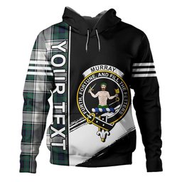 ScotsTee Shop Scottish Murray of Atholl Dress (Murray Dress) Modern Clan Crest Tartan Hoodie Quarter Personalized