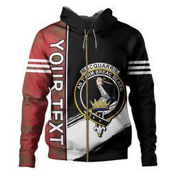 ScotsTee Shop Scottish MacQuarrie (MacGuarie) Weathered Clan Crest Tartan Hoodie Quarter Personalized