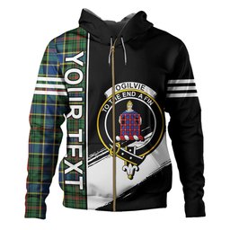 ScotsTee Shop Scottish Ogilvie of Inverarity (Wilson) Modern Clan Crest Tartan Hoodie Quarter Personalized