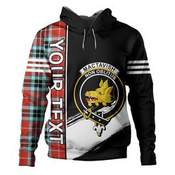 ScotsTee Shop Scottish MacTavish Weathered Clan Crest Tartan Hoodie Quarter Personalized
