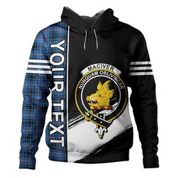ScotsTee Shop Scottish MacIver of Strome Ancient Clan Crest Tartan Hoodie Quarter Personalized