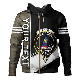 ScotsTee Shop Scottish Marr Weathered Clan Crest Tartan Hoodie Quarter Personalized