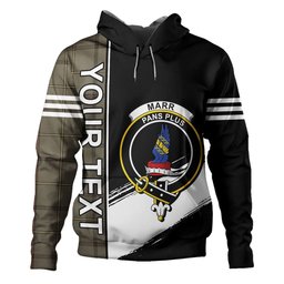 ScotsTee Shop Scottish Marr Weathered Clan Crest Tartan Hoodie Quarter Personalized