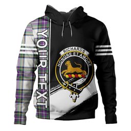 ScotsTee Shop Scottish Richards (Pritchard) Modern Clan Crest Tartan Hoodie Quarter Personalized