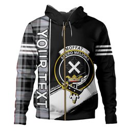 ScotsTee Shop Scottish Moffat Modern Clan Crest Tartan Hoodie Quarter Personalized
