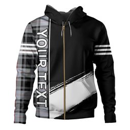 ScotsTee Shop Scottish Moffat Modern Clan Crest Tartan Hoodie Quarter Personalized