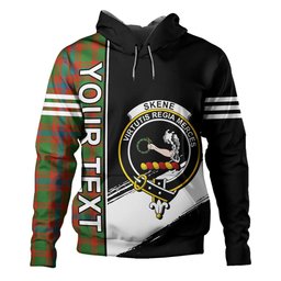 ScotsTee Shop Scottish Skene Ancient Clan Crest Tartan Hoodie Quarter Personalized