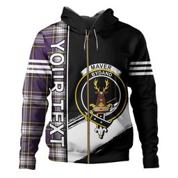 ScotsTee Shop Scottish Maver Dress Weathered Clan Crest Tartan Hoodie Quarter Personalized