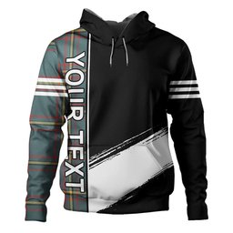 ScotsTee Shop Scottish MacLaine of LochBuie Hunting (MacLaine) Weathered Clan Crest Tartan Hoodie Quarter Personalized