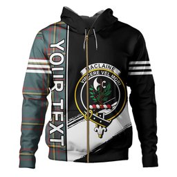 ScotsTee Shop Scottish MacLaine of LochBuie Hunting (MacLaine) Weathered Clan Crest Tartan Hoodie Quarter Personalized