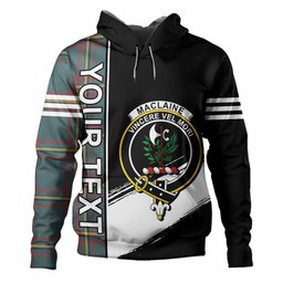 ScotsTee Shop Scottish MacLaine of LochBuie Hunting (MacLaine) Weathered Clan Crest Tartan Hoodie Quarter Personalized