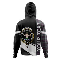 ScotsTee Shop Scottish Murray of Atholl (Murray) Weathered Clan Crest Tartan Hoodie Quarter Personalized