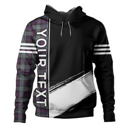 ScotsTee Shop Scottish Murray of Atholl (Murray) Weathered Clan Crest Tartan Hoodie Quarter Personalized