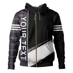 ScotsTee Shop Scottish Murray of Atholl (Murray) Weathered Clan Crest Tartan Hoodie Quarter Personalized