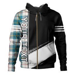 ScotsTee Shop Scottish MacRae of Conchra Ancient Clan Crest Tartan Hoodie Quarter Personalized