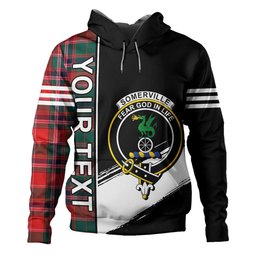 ScotsTee Shop Scottish Somerville Modern Clan Crest Tartan Hoodie Quarter Personalized