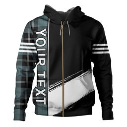 ScotsTee Shop Scottish Ramsay Blue Weathered Clan Crest Tartan Hoodie Quarter Personalized