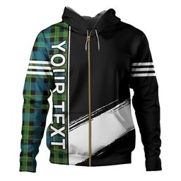 ScotsTee Shop Scottish Mowat Ancient Clan Crest Tartan Hoodie Quarter Personalized