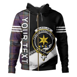 ScotsTee Shop Scottish Wardlaw Weathered Clan Crest Tartan Hoodie Quarter Personalized