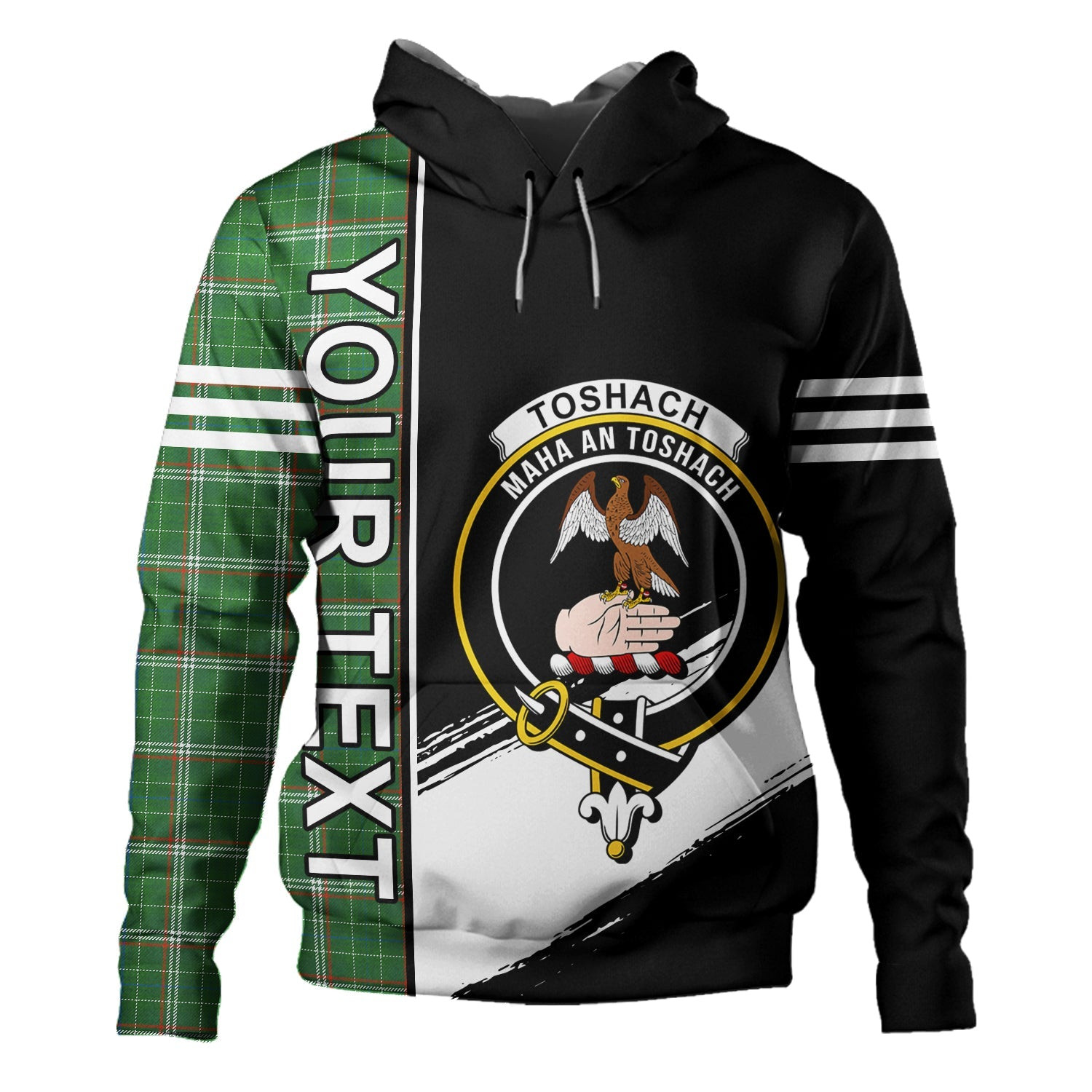 ScotsTee Shop Scottish Toshach Ancient Clan Crest Tartan Hoodie Quarter Personalized