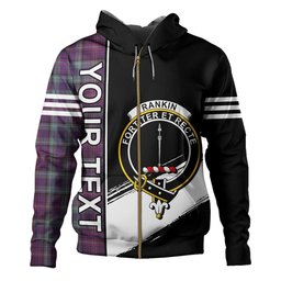 ScotsTee Shop Scottish Rankin Weathered Clan Crest Tartan Hoodie Quarter Personalized