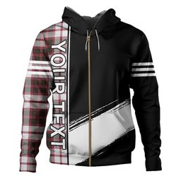 ScotsTee Shop Scottish MacPherson of Pitmain Weathered Clan Crest Tartan Hoodie Quarter Personalized