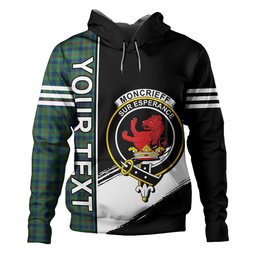 ScotsTee Shop Scottish Moncrieffe of Atholl Modern Clan Crest Tartan Hoodie Quarter Personalized