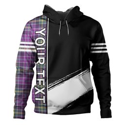 ScotsTee Shop Scottish Yule Weathered Clan Crest Tartan Hoodie Quarter Personalized