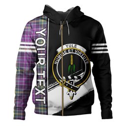 ScotsTee Shop Scottish Yule Weathered Clan Crest Tartan Hoodie Quarter Personalized
