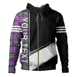 ScotsTee Shop Scottish Yule Weathered Clan Crest Tartan Hoodie Quarter Personalized